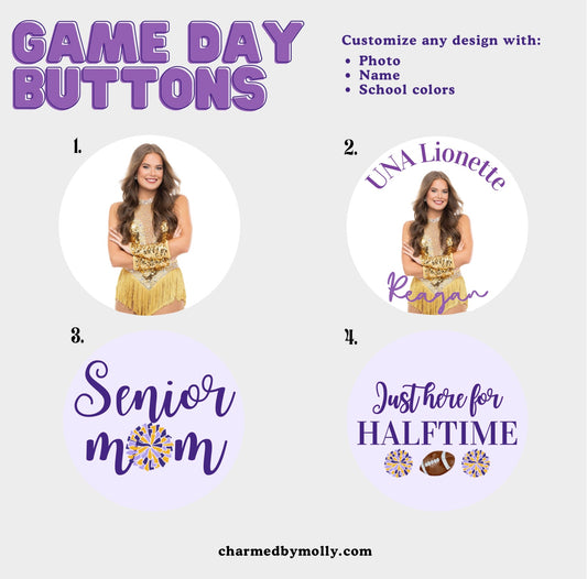 Customizable Cheer/Auxiliary Buttons