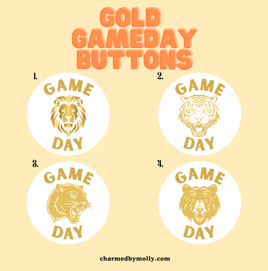 Gold Game Day Button